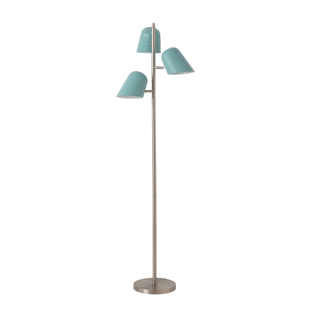 Culver Tree Lamp, Satin Nickel, Pool Blue shades. Picture 5