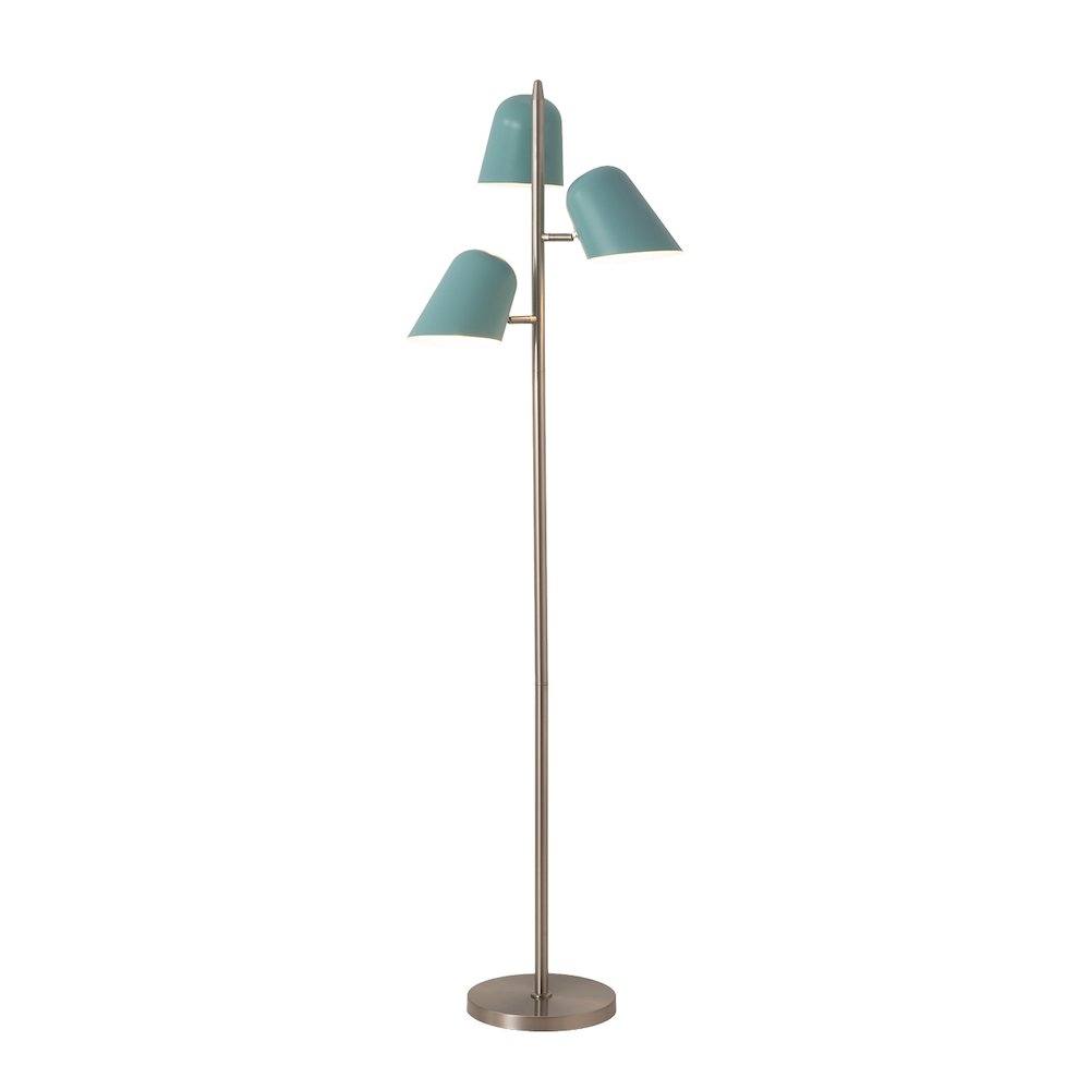 Culver Tree Lamp, Satin Nickel, Pool Blue shades. Picture 7