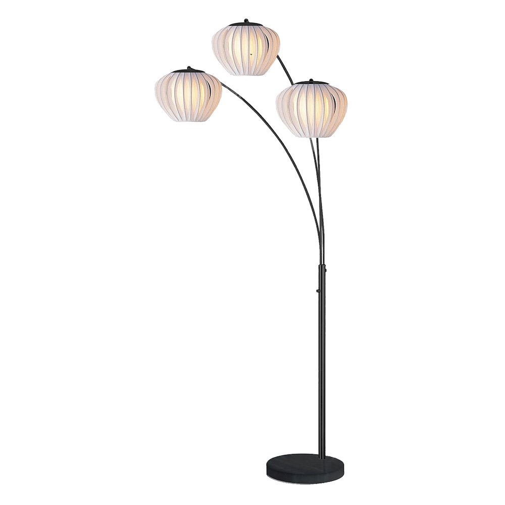 Bloom 3-Light Arc Floor Lamp, Black Nickel. Picture 1