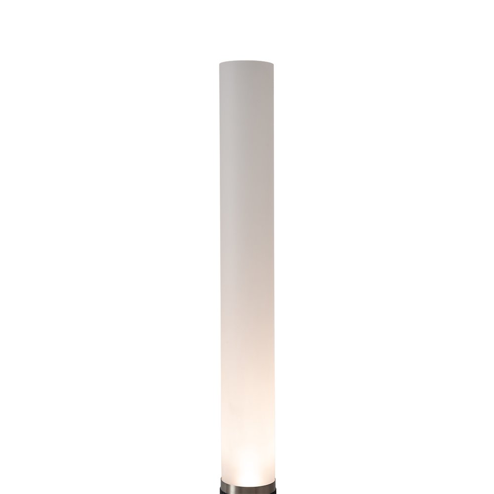 Tambo Cylindro 60" Accent Floor Lamp - Black Oak, Satin Nickel, Frosted Acrylic. Picture 4