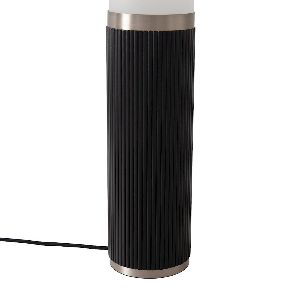 Tambo Cylindro 60" Accent Floor Lamp - Black Oak, Satin Nickel, Frosted Acrylic. Picture 6
