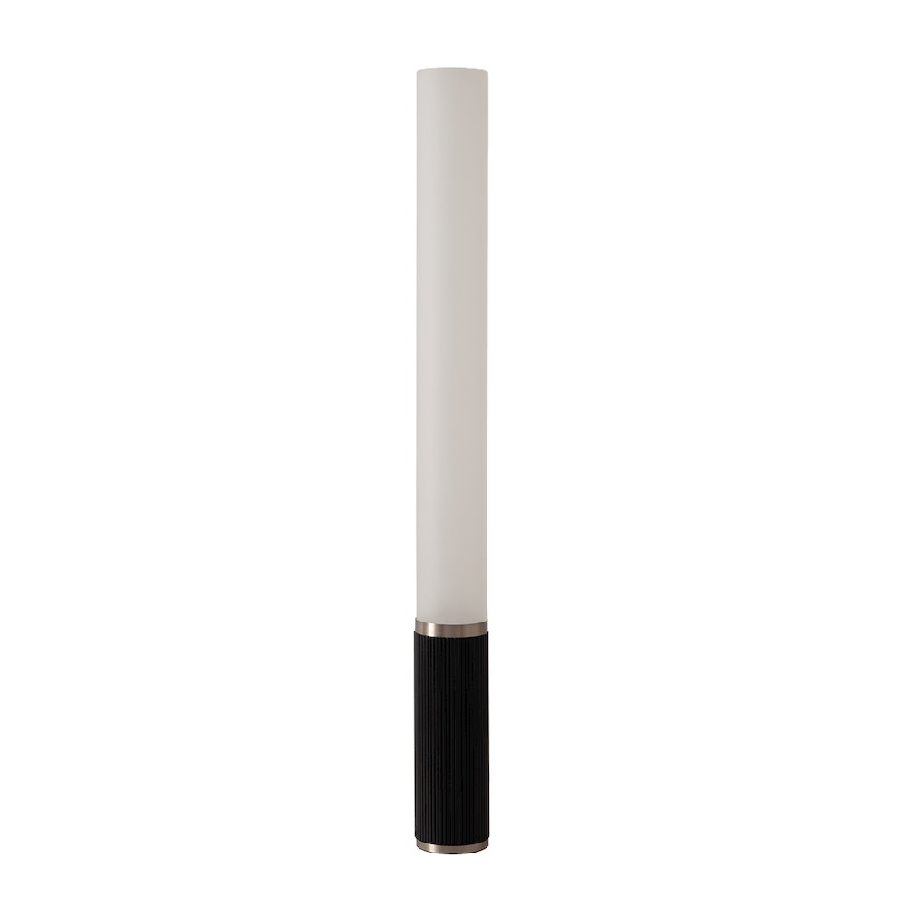 Tambo Cylindro 60" Accent Floor Lamp - Black Oak, Satin Nickel, Frosted Acrylic. Picture 7