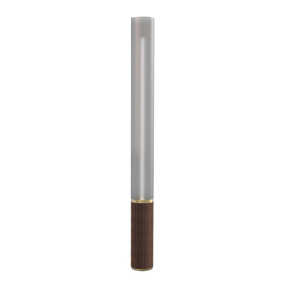 Tambo Cylindro, 60" Accent Floor Lamp, Dark Walnut, Weathered Brass. Picture 1