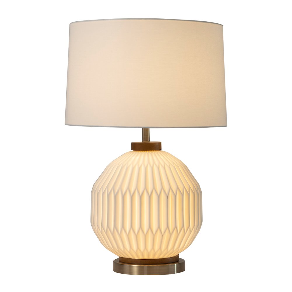 Moraga Table Lamp - 24", Bone Porcelain & Walnut, 4-Way Rotary Switch. Picture 10