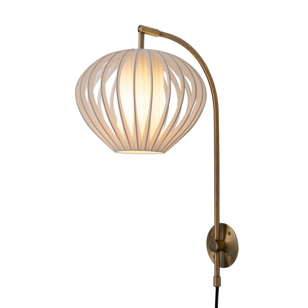Bloom Plug-in Wall Sconce - Weathered Brass, 10" Dia, Shade. Picture 1