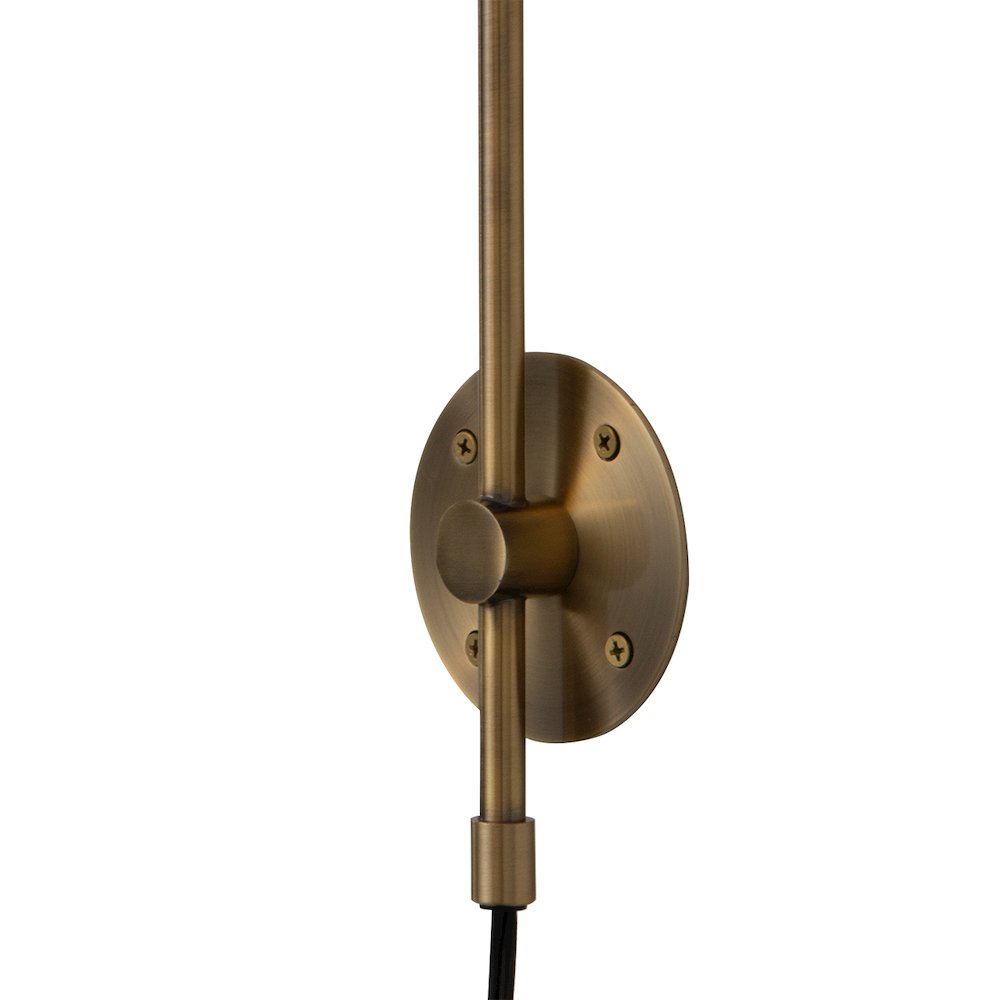 Bloom Plug-in Wall Sconce - Weathered Brass, 10" Dia, Shade. Picture 7