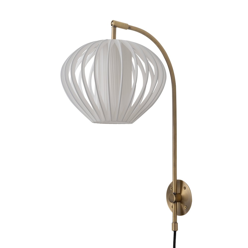 Bloom Plug-in Wall Sconce - Weathered Brass, 10" Dia, Shade. Picture 8