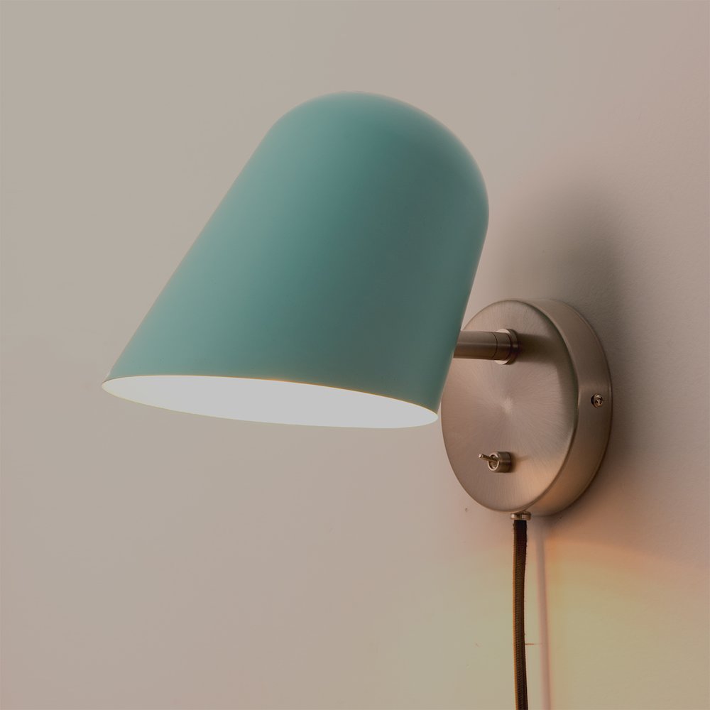 Culver Sconce, Satin Nickel, Pool Blue. Picture 2