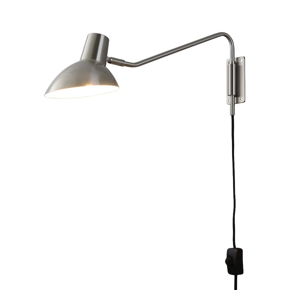 Swing Wall Light - Satin Nickel, Plug-in, Dimmer Switch. Picture 1