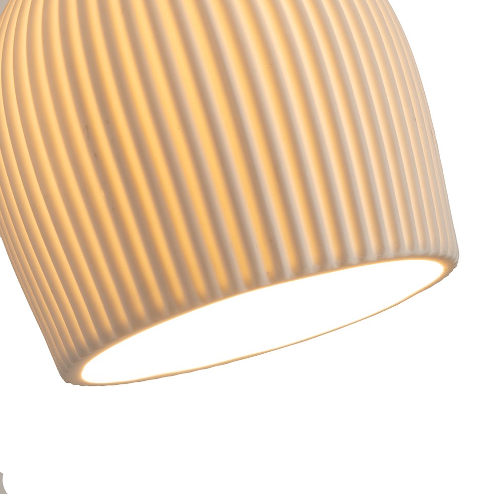 Petaluma Bone Porcelain Wall Sconce - Satin Nickel, Plug-in, Dimmer. Picture 5