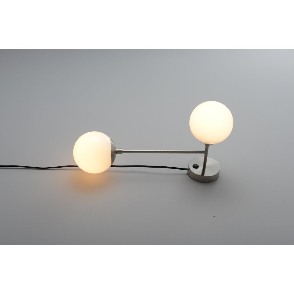Duo Modern Contemporary Wall Sconce - Satin Nickel, Plug-in. Picture 8