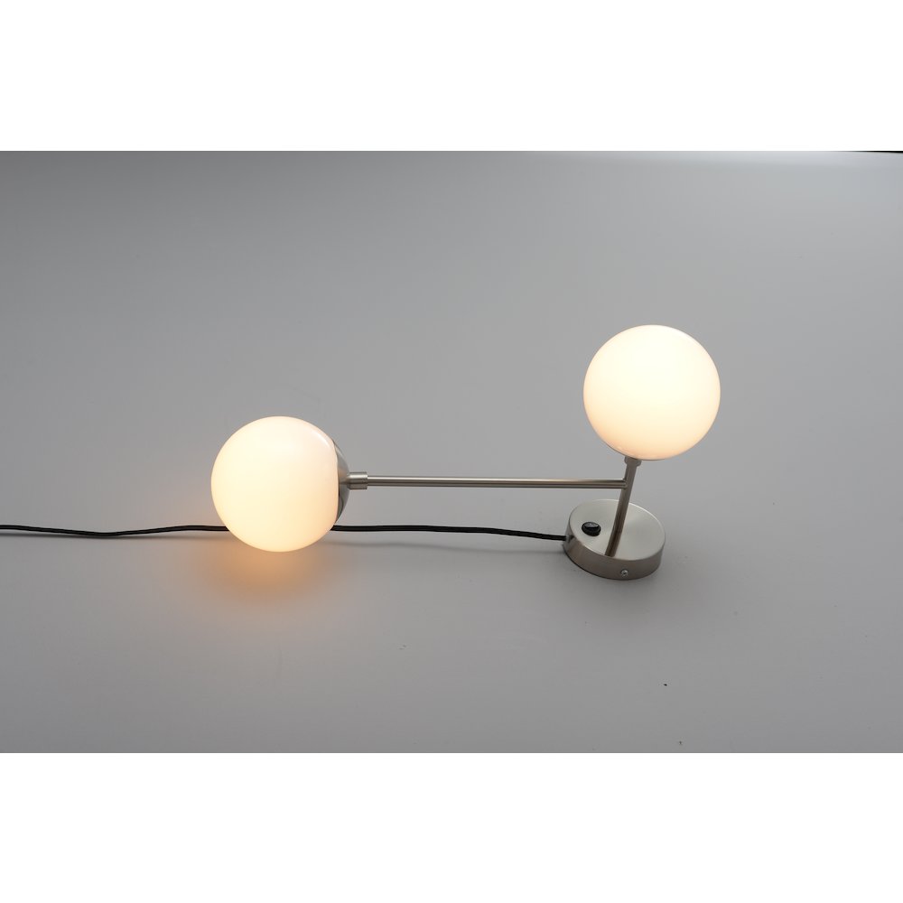 Duo Modern Contemporary Wall Sconce - Satin Nickel, Plug-in. Picture 21