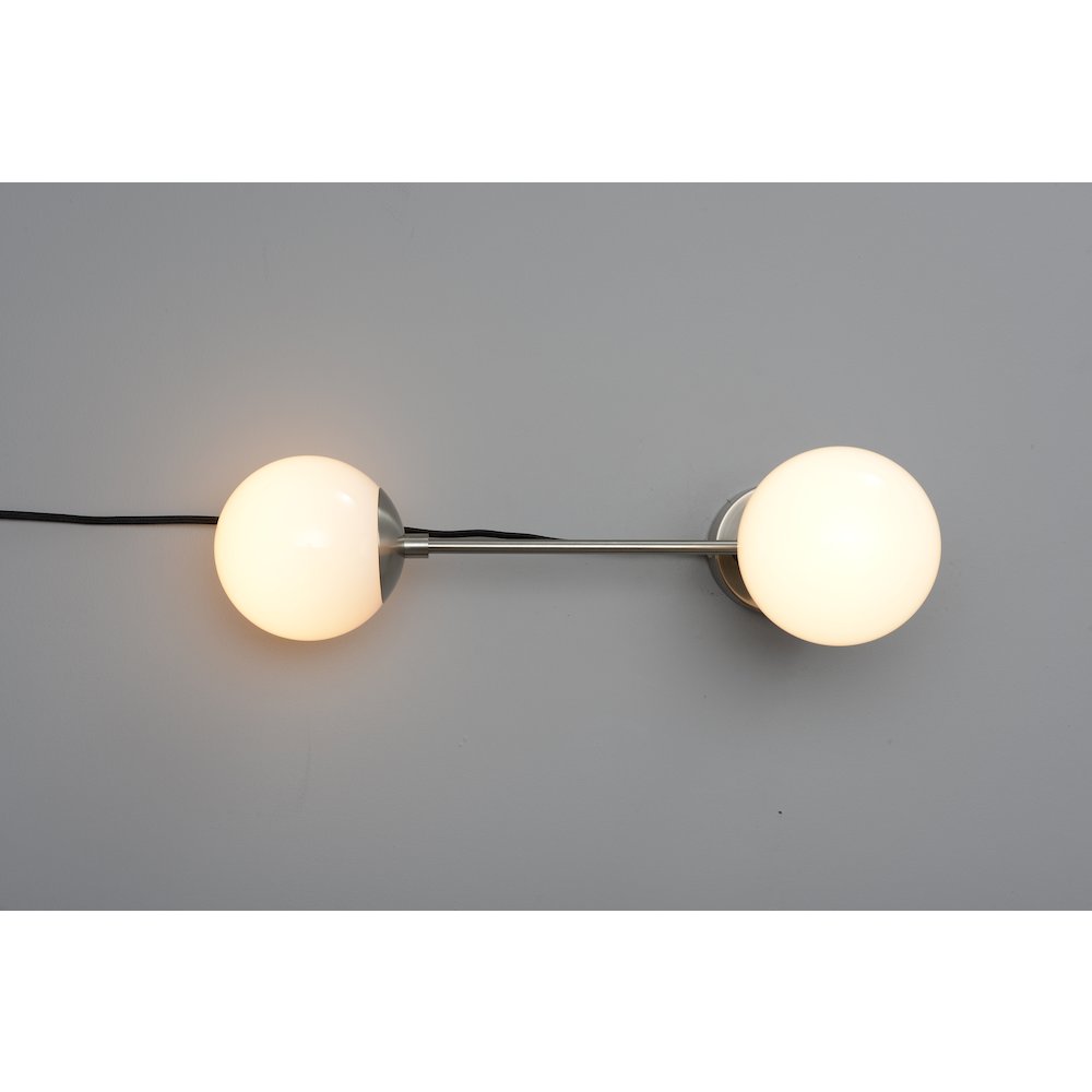 Duo Modern Contemporary Wall Sconce - Satin Nickel, Plug-in. Picture 23