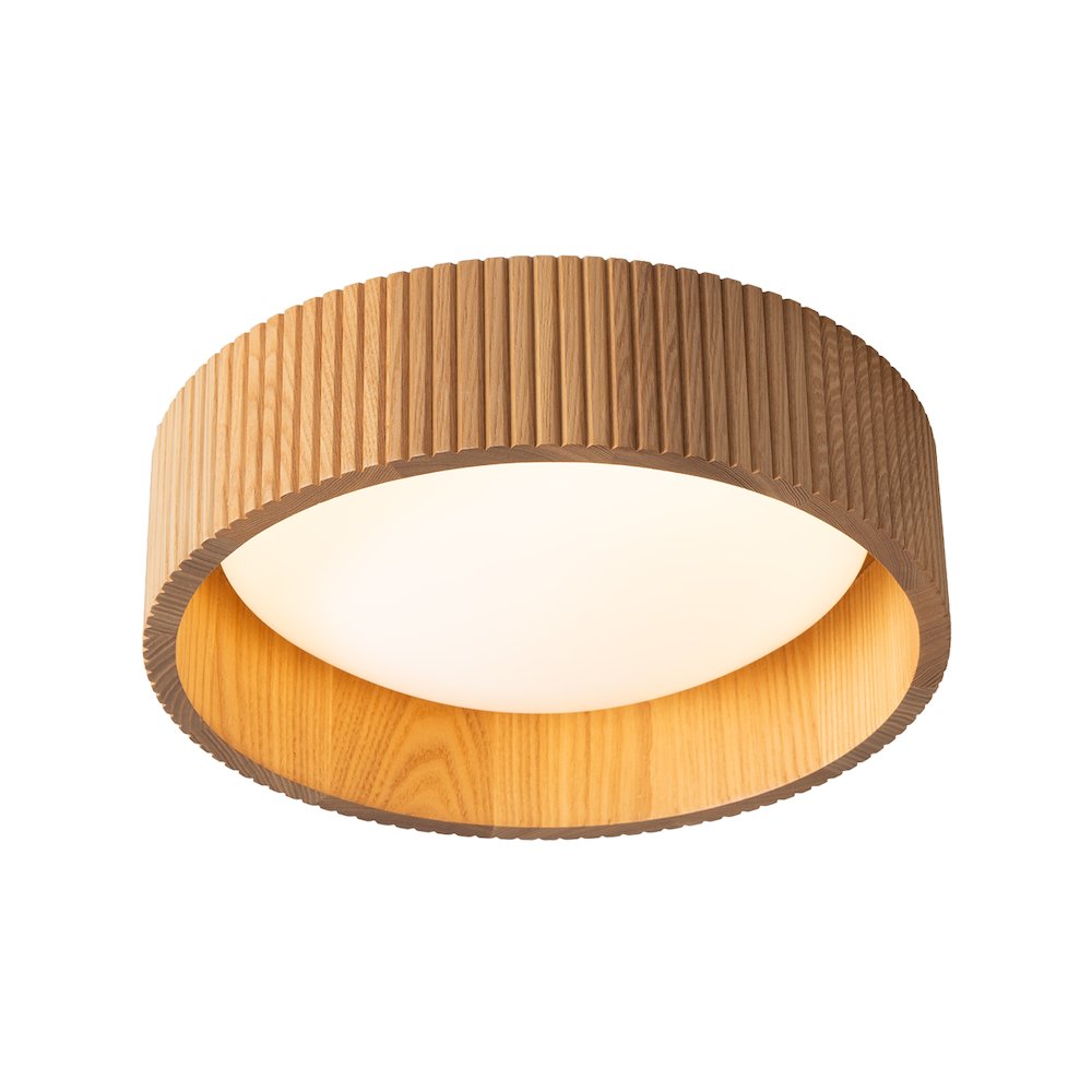 Tambo 14"D Flush Mount Ceiling Light - Domed Diffuser, Natural Ash, Weathered. Picture 1