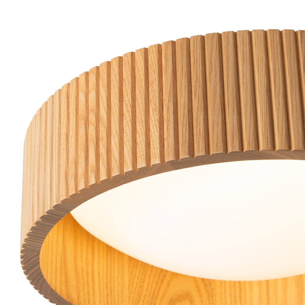 Tambo 14"D Flush Mount Ceiling Light - Domed Diffuser, Natural Ash, Weathered. Picture 5