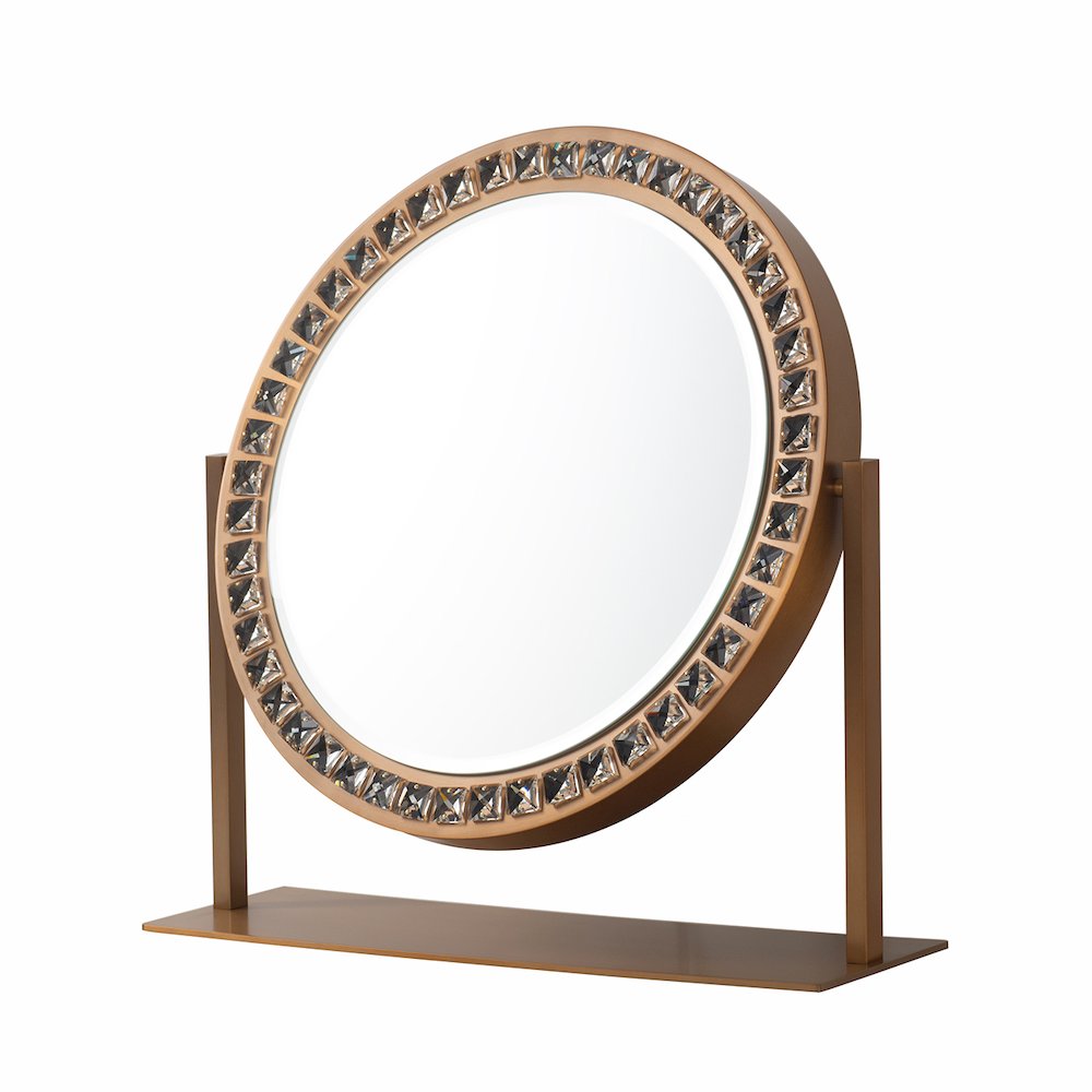 Marilyn Table Top Vanity Mirror - Weathered Brass. Picture 1