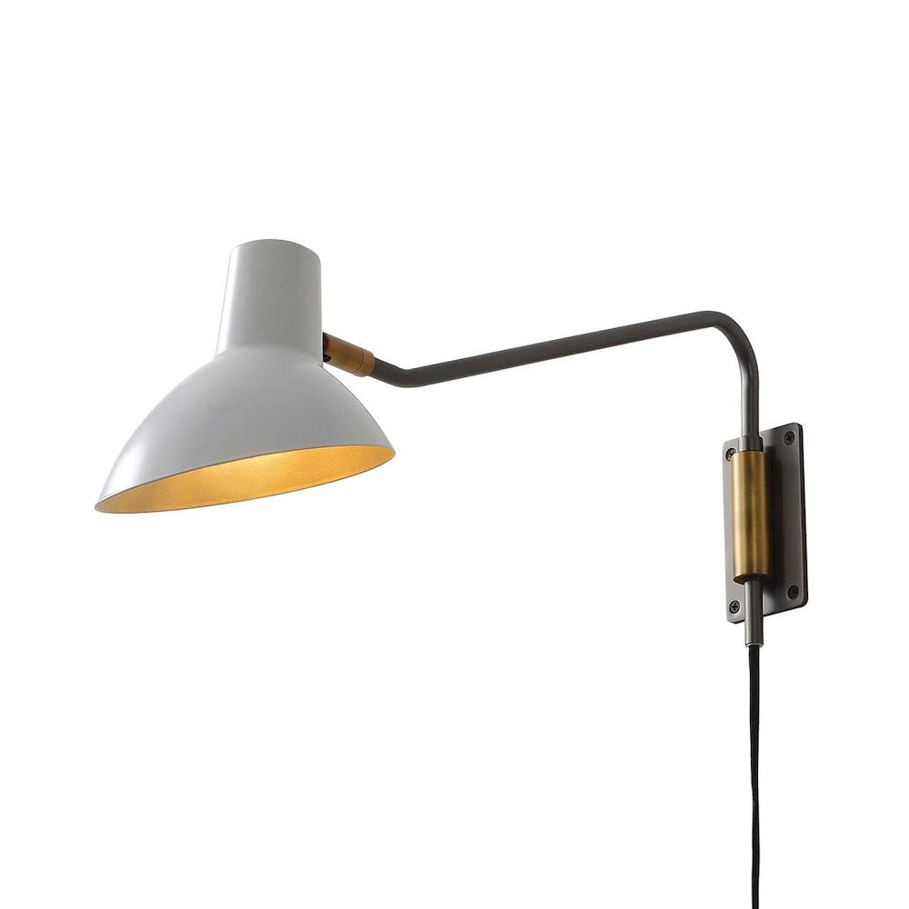 Swing Wall Light - Matte White and Gunmetal. Picture 1