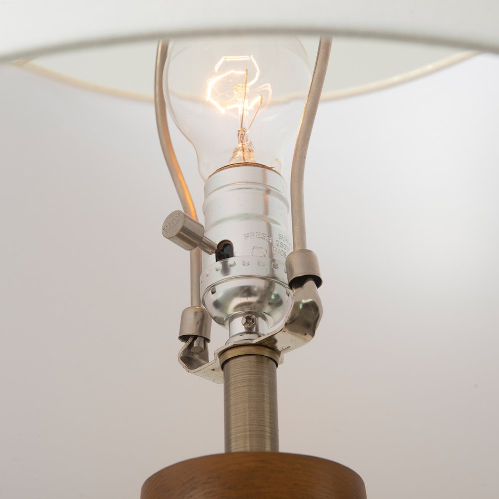 Moraga Table Lamp - 24", Bone Porcelain & Walnut, 4-Way Rotary Switch. Picture 4