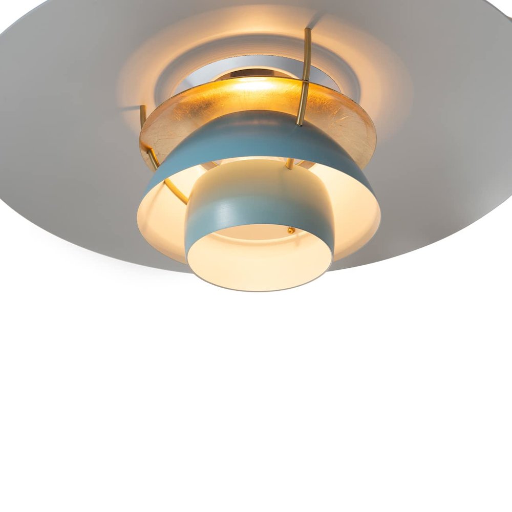 Palm Springs 3 Light Arc Floor Lamp - Weathered brass/Blue. Picture 6