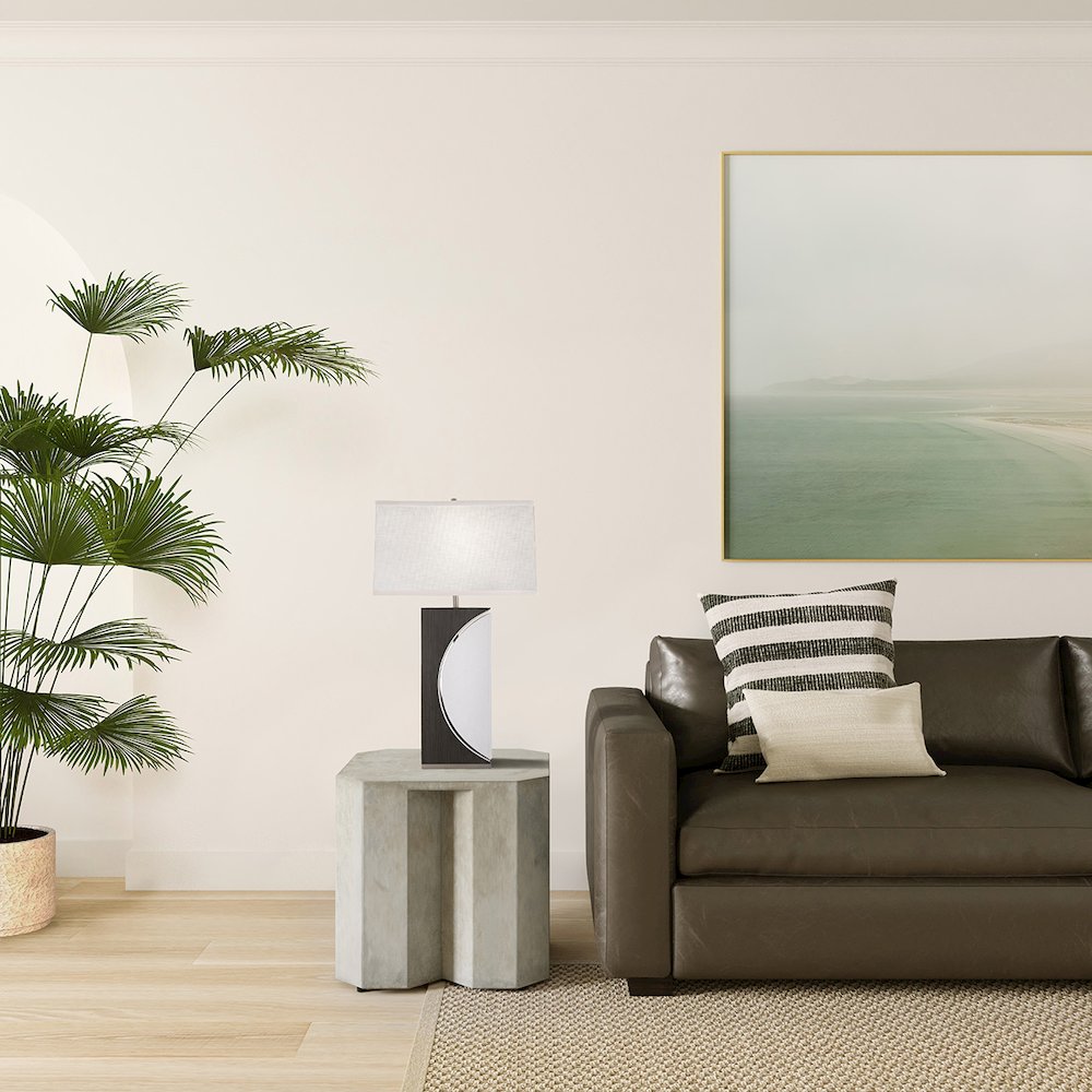 Half Moon Table Lamp - Charcoal Gray. Picture 2