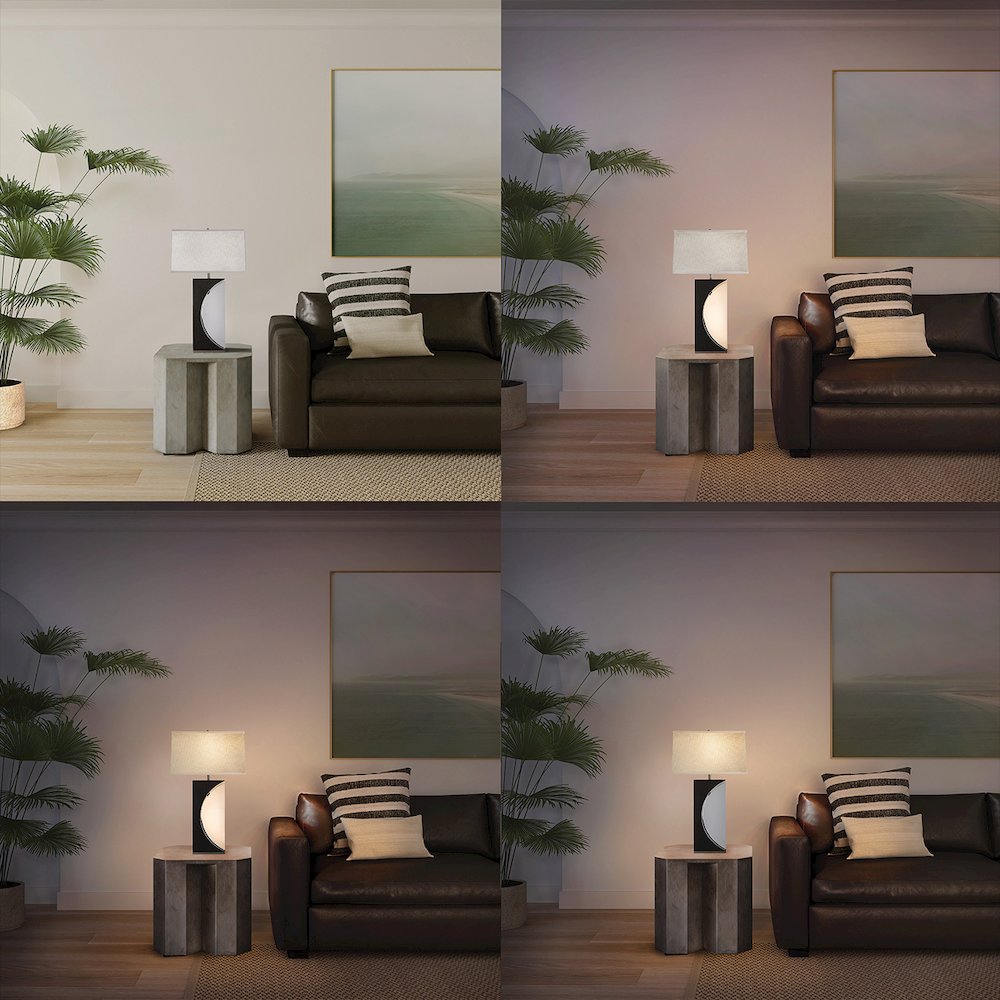 Half Moon Table Lamp - Charcoal Gray. Picture 1