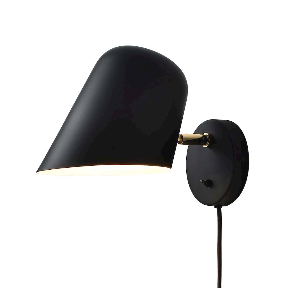 Culver Wall Sconce - Matte Black, plug-in. Picture 2