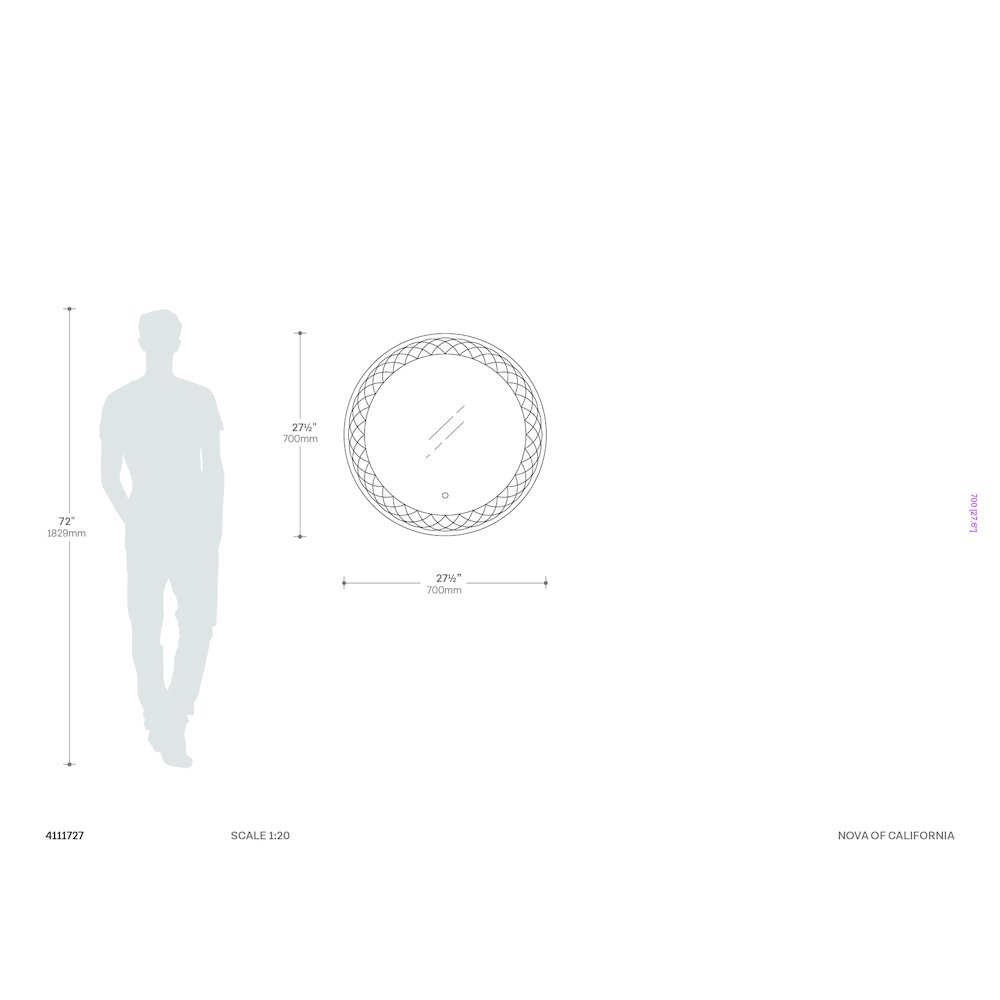 Interlace Backlit LED Wall Mirror. Picture 5