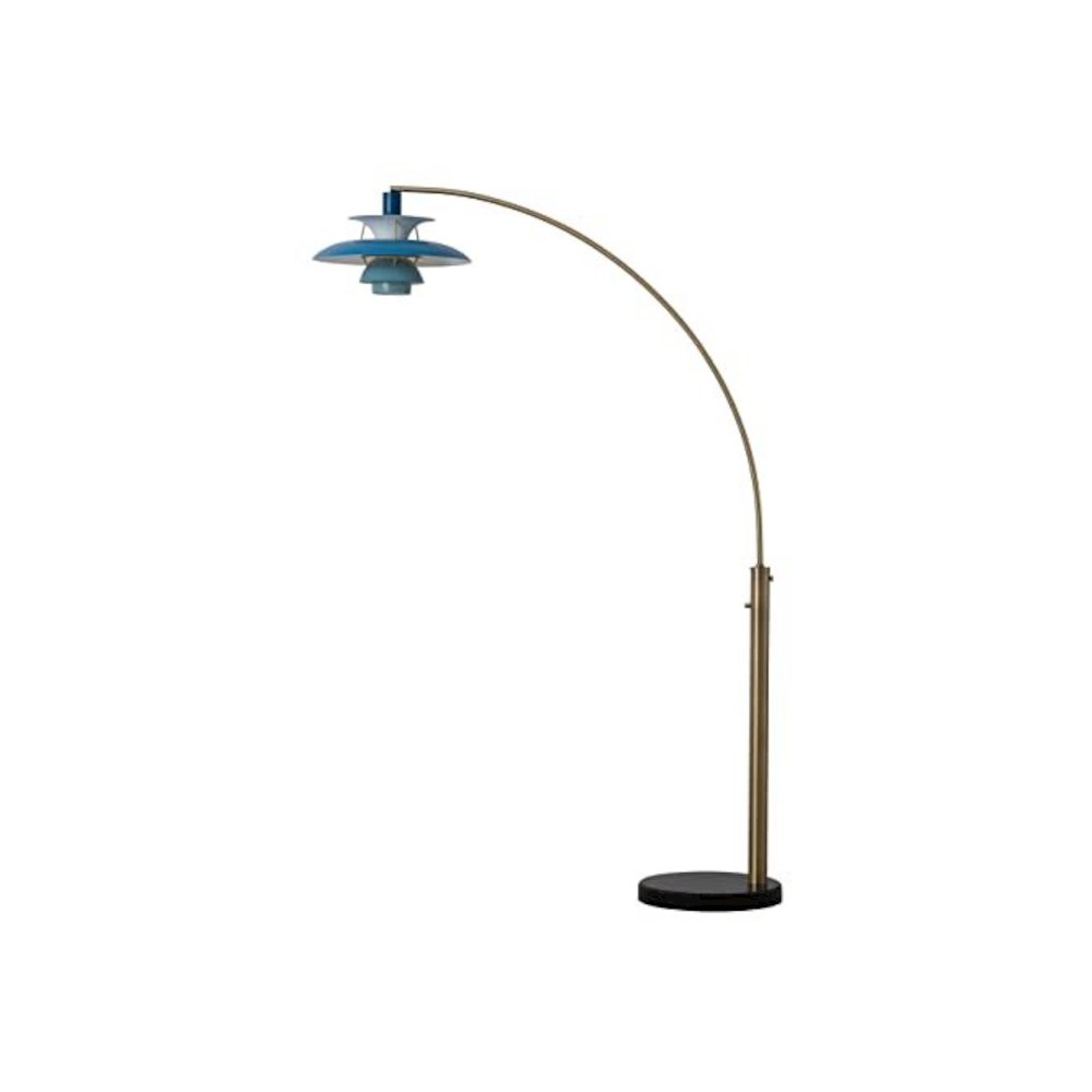 Palm Springs 1 Light Arc Floor Lamp - Weathered Brass. Picture 4