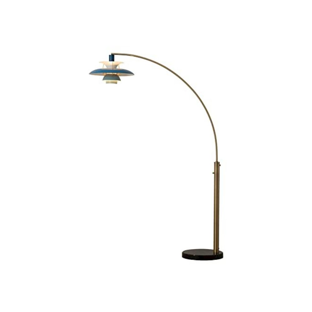 Palm Springs 1 Light Arc Floor Lamp - Weathered Brass. Picture 1