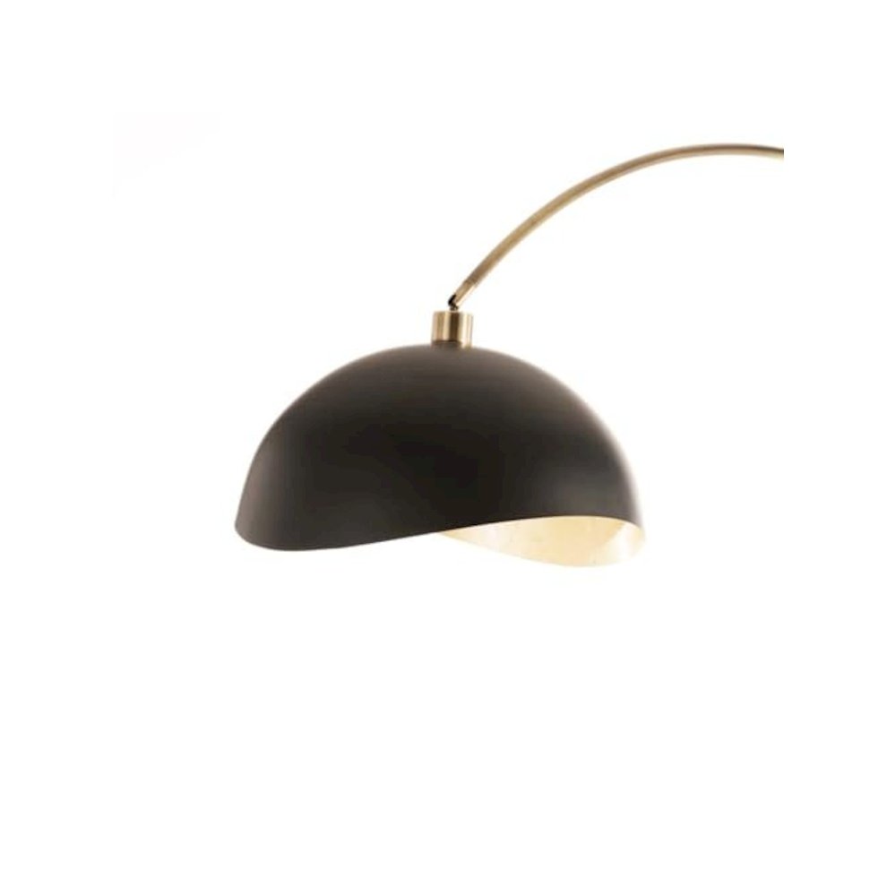 Luna Bella Arc Floor Lamp - Brass, Matte Black & Gold Leaf Shade. Picture 7
