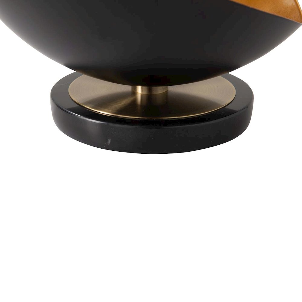 Luna Bella Accent Table Lamp - Black & Gold-leaf shade, Weathered Brass. Picture 3