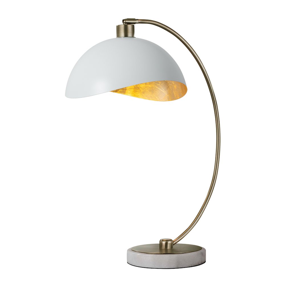 Luna Bella Table Lamp - 28", Weathered Brass, Matte White/Gold Leaf Shade. Picture 8