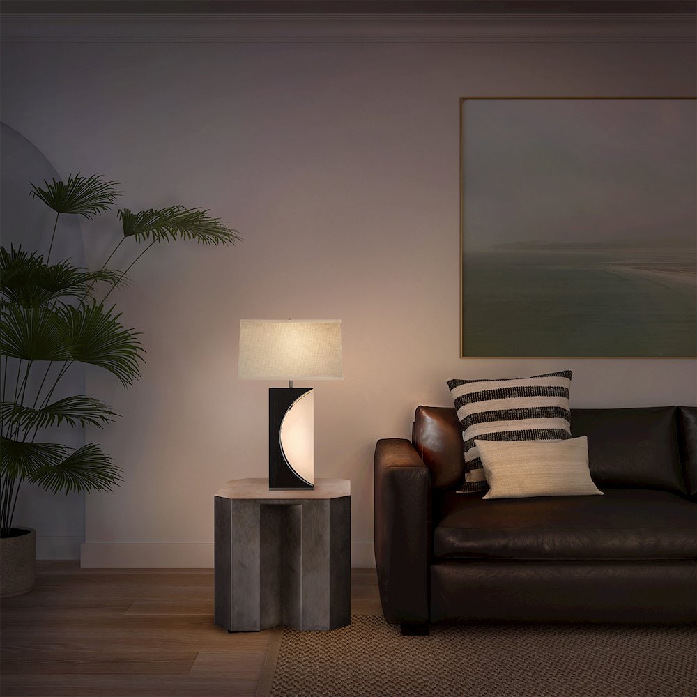 Half Moon Table Lamp - Charcoal Gray. Picture 3
