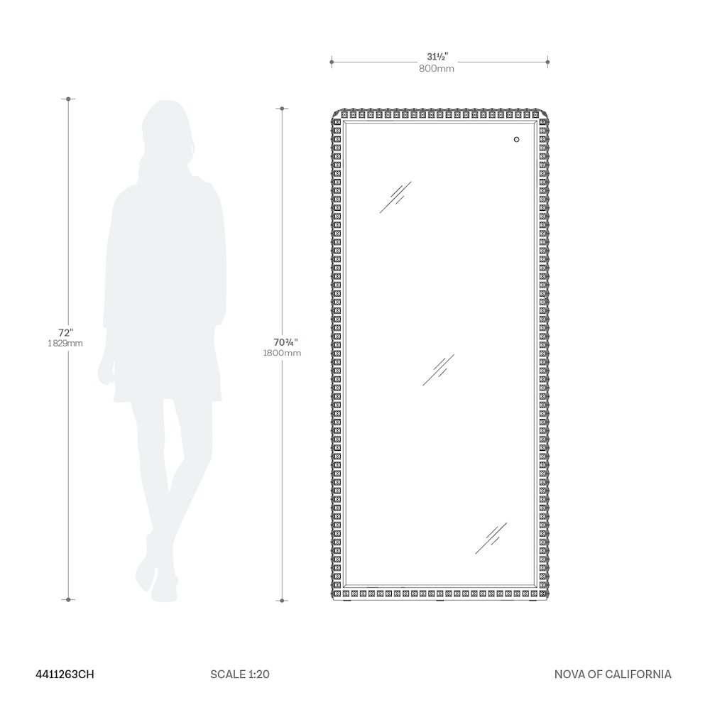 Marilyn Illuminated Leaner Floor Mirror. Picture 4