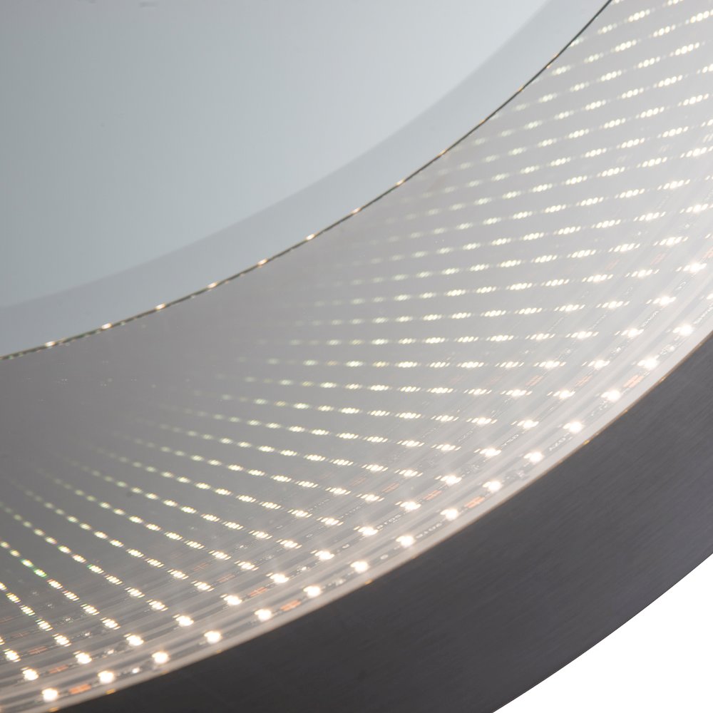Starfall Vanishing Infinity LED Round Wall Mirror - Gunmetal. Picture 2
