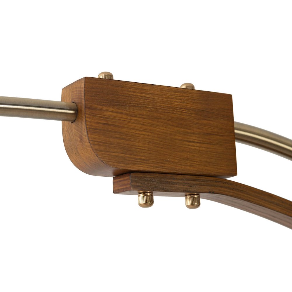 Original 1961 Morelli Arc Floor Lamp - Weathered Brass & Walnut. Picture 2