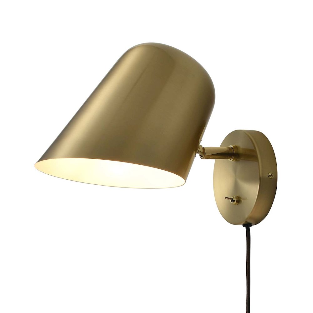 Culver Plug-in Wall Sconce - Brushed Brass, Brushed Brass. Picture 7