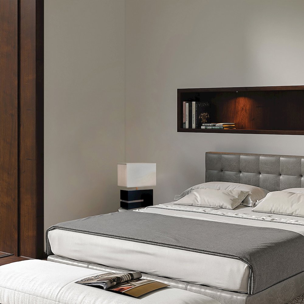 Zen Reclining Table Lamp with Night Light - Dark Brown. Picture 3