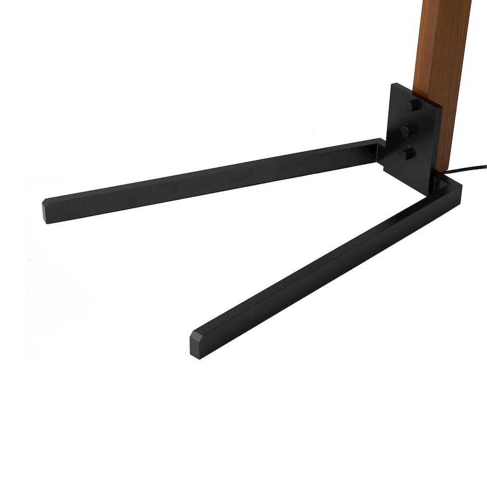 Original 1961 Morelli Arc Floor Lamp - Weathered Brass & Walnut. Picture 4