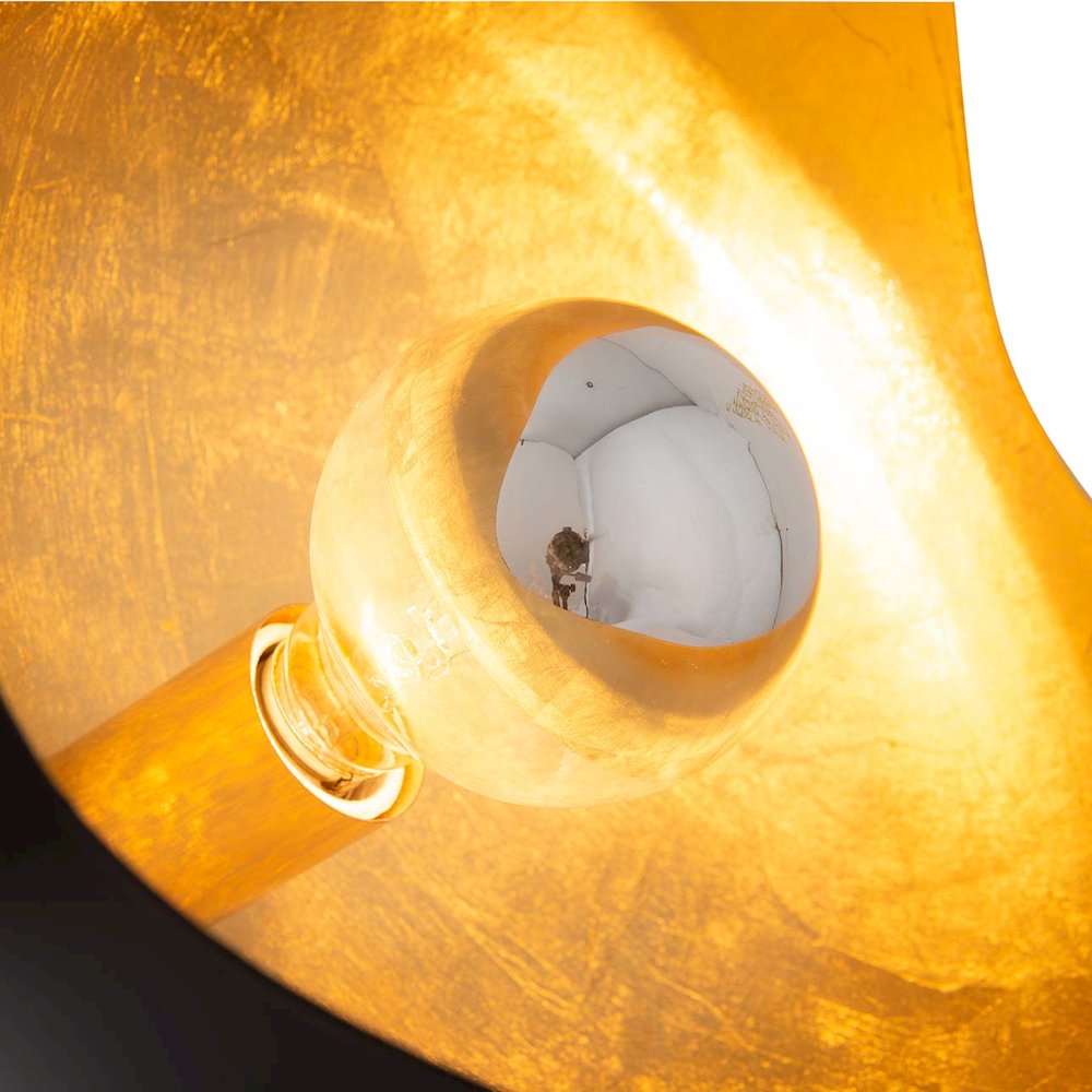 Luna Bella Accent Table Lamp - Black & Gold-leaf shade, Weathered Brass. Picture 2