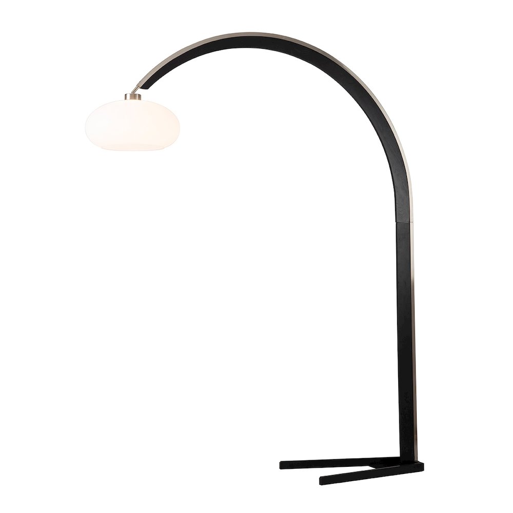 Vaulted Arc Floor Lamp by Peter Morelli - 86", 1968 design, Black Wood. Picture 10