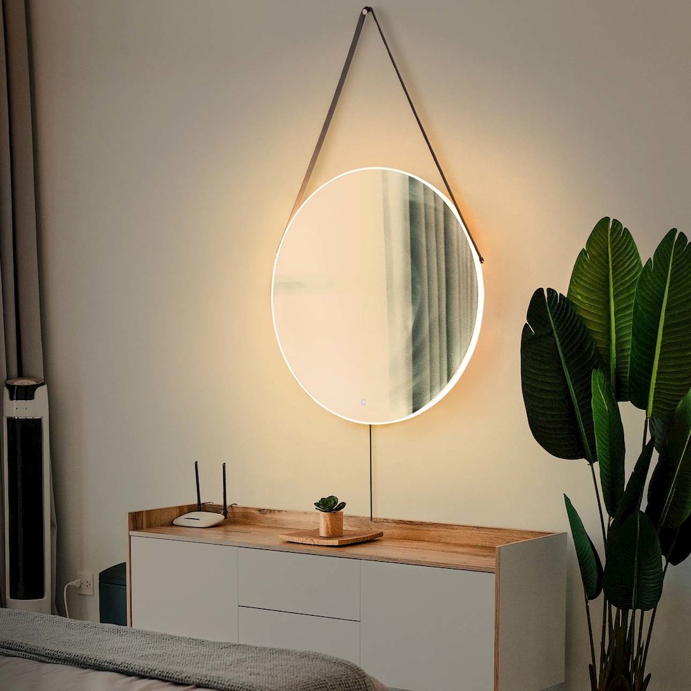 Aurora Round Backlit LED Wall Mirror. Picture 10