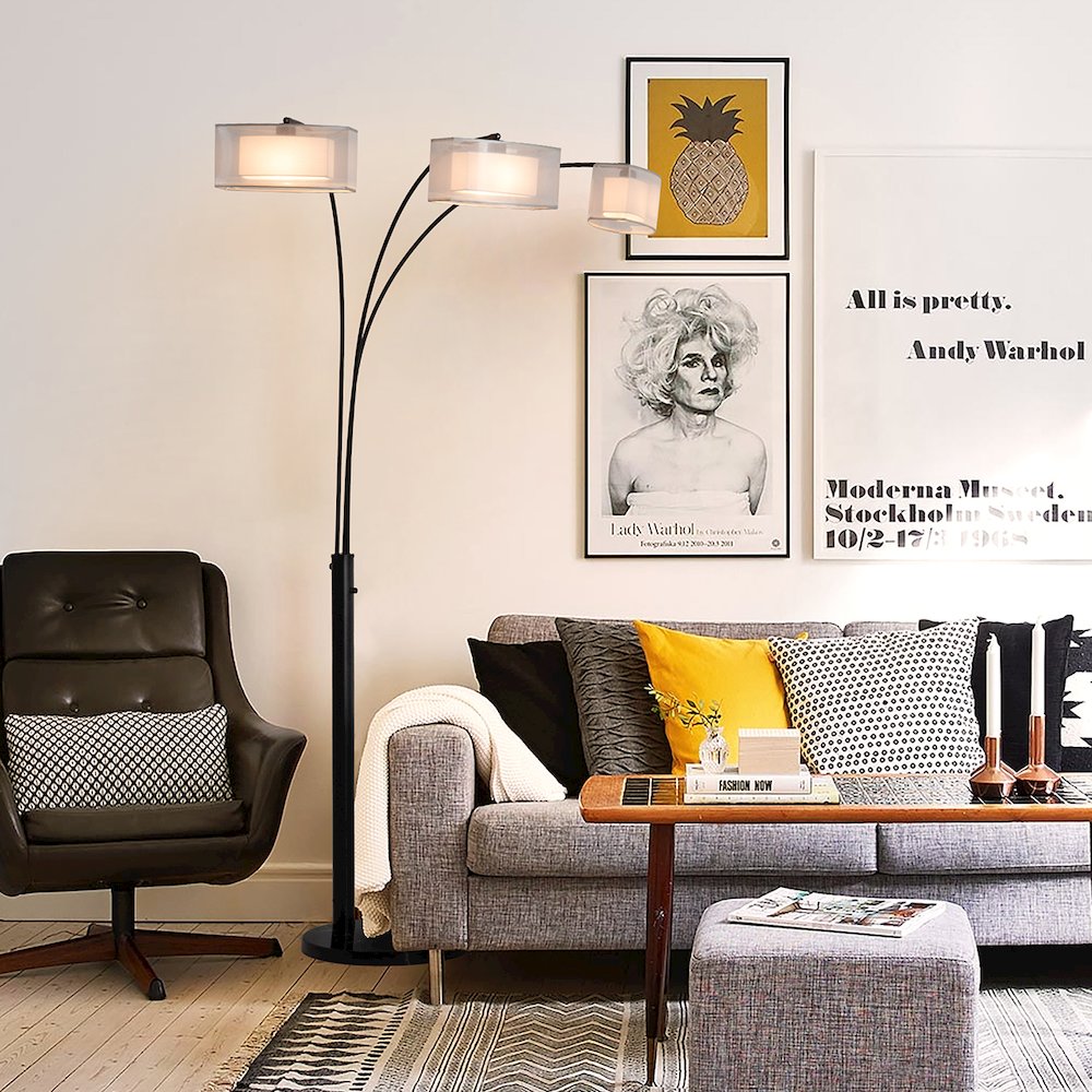 Amarillo 3 Light Arc Floor Lamp. Picture 9