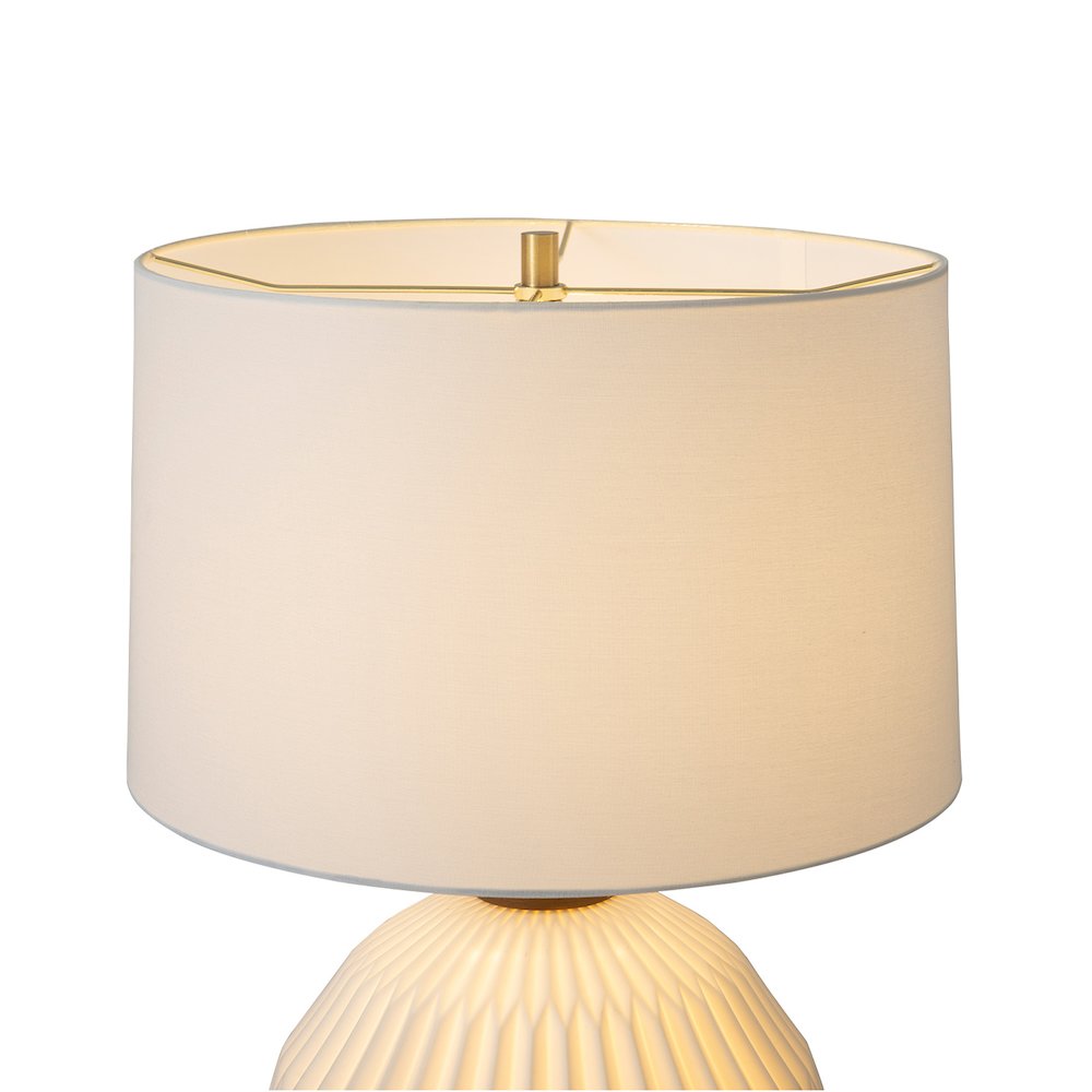 Moraga Table Lamp - 24", Bone Porcelain & Walnut, 4-Way Rotary Switch. Picture 1