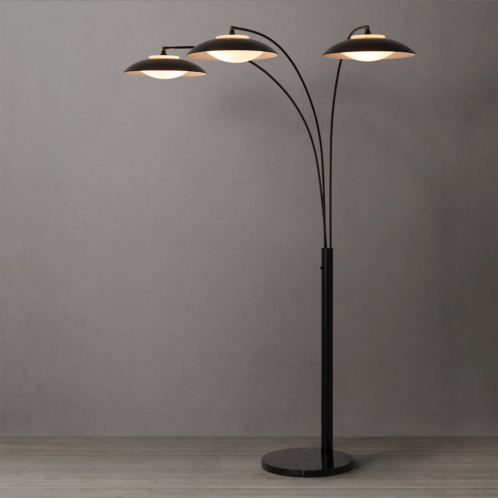 Saucer 3 Light Arc Floor Lamp. Picture 7