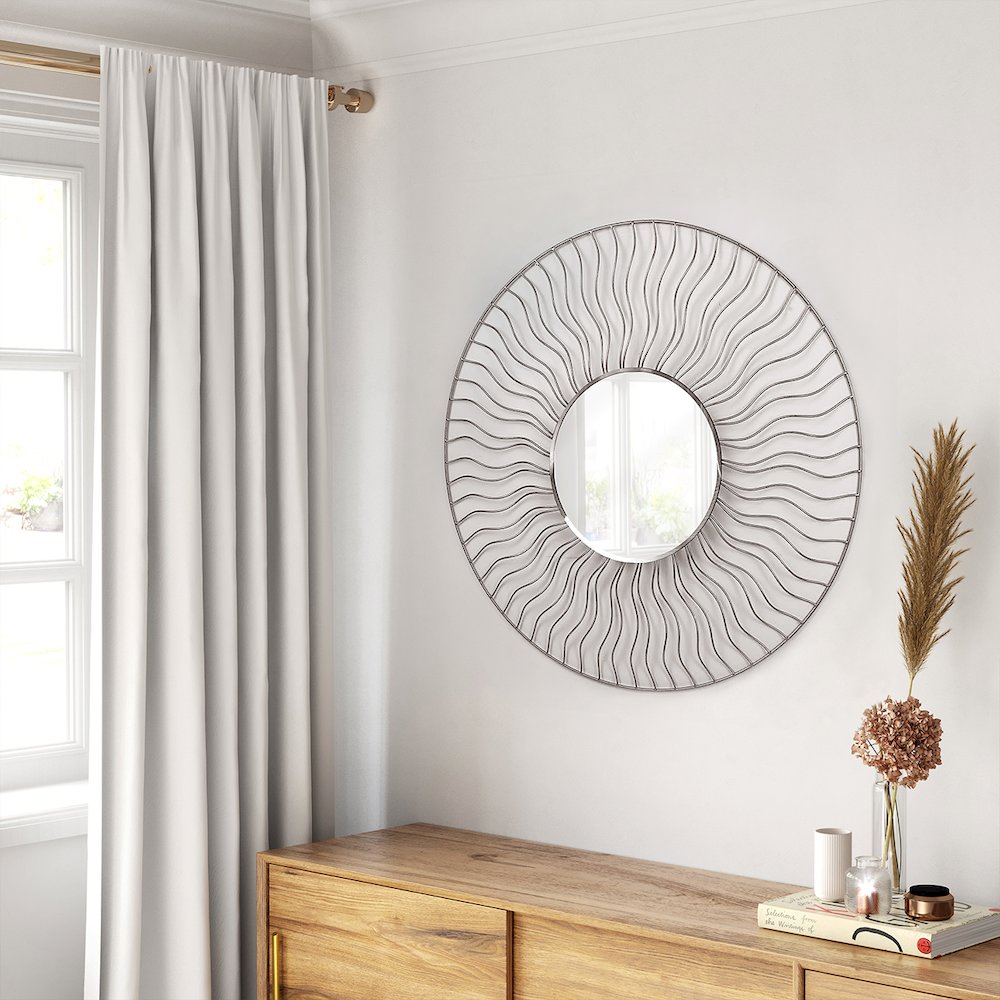 Sunburst 36" Round Wall Mirror (set of two). Picture 1