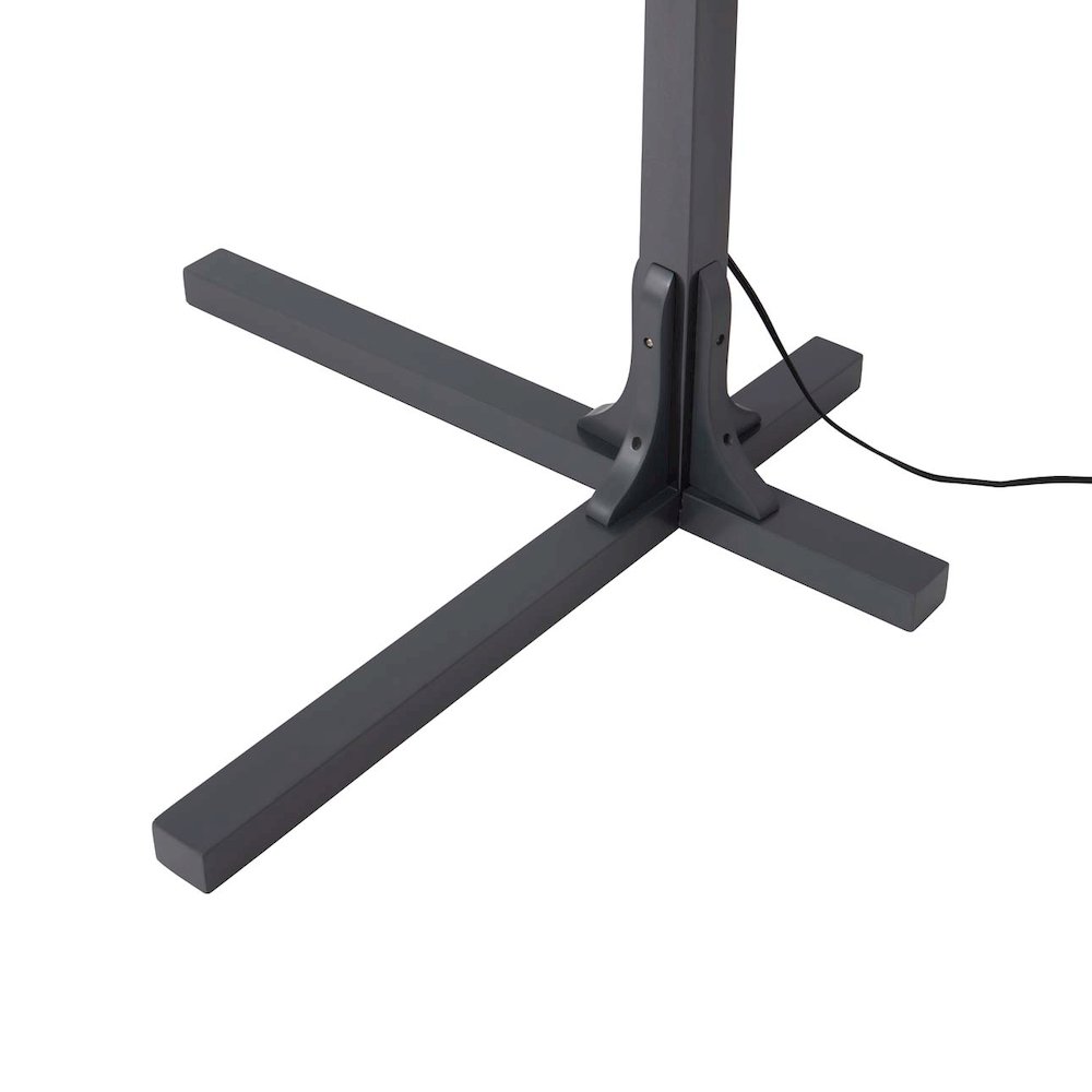 Original Natural Mica 3 Light Arc Floor Lamp - Charcoal Gray Wood. Picture 2