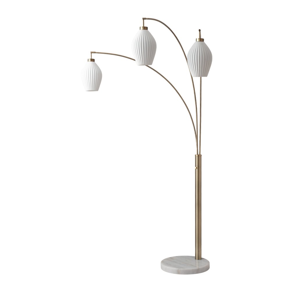 Santa Clara 3 Light Arc Floor Lamp - Weathered Brass. Picture 9