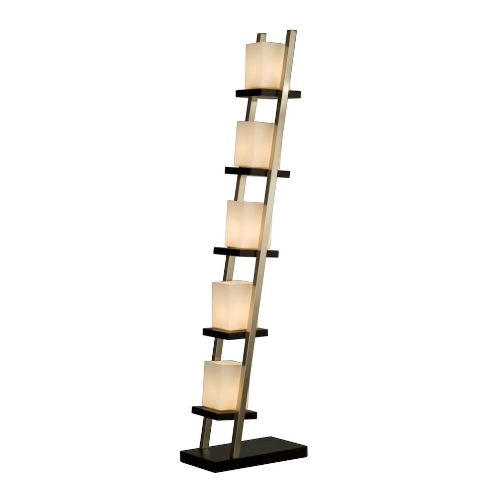 Escalier Floor Lamp - 61", Espresso & Brushed Nickel. Picture 8