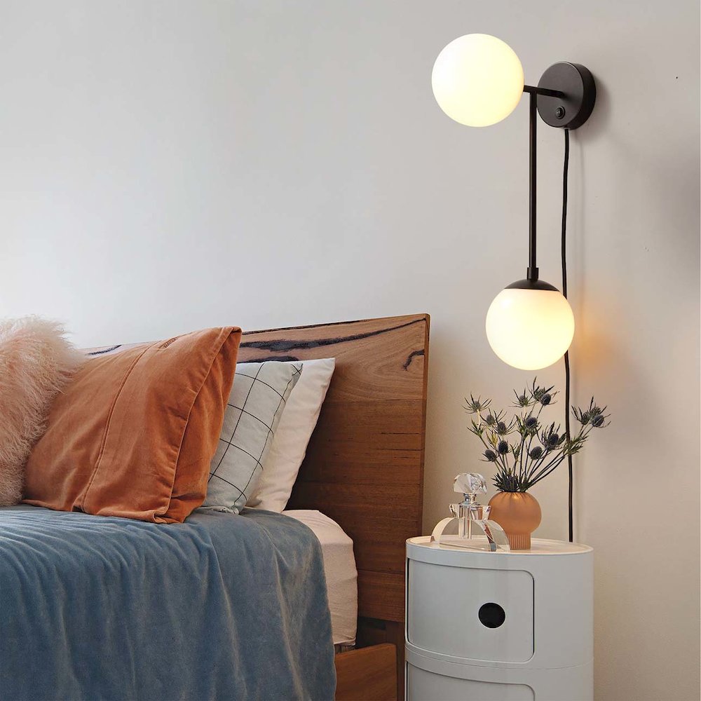 Duo Modern Contemporary Wall Sconce - Matte Black. Picture 3